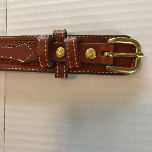 Buffalo Billfolds & Belts. Made in USA. Tan Leather Belt. Unisex main image 9